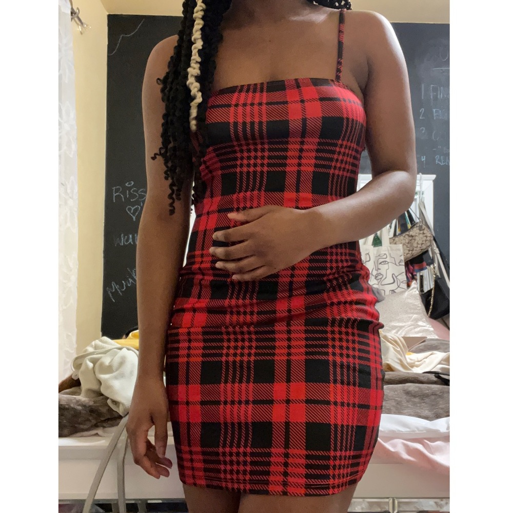 Red and Balck plaid Dress🖤❤️